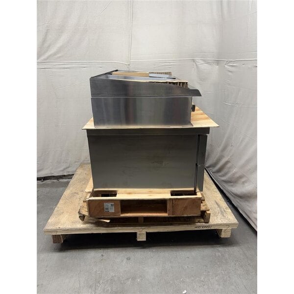 Scratch and Dent Cooking Performance Group CBR48 48" Gas Countertop Radiant Charbroiler and 48", 2 Drawer Refrigerated Chef Base - 160,000 BTU