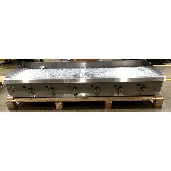 Scratch and Dent Cooking Performance Group GT-CPG-72-NL 72" Gas Countertop Griddle with Thermostatic Controls - 180,000 BTU
