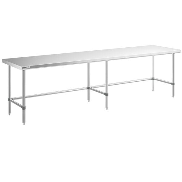 Scratch and Dent Regency Spec Line 30" x 120" 14-Gauge 304 Stainless Steel Commercial Open Base Work Table