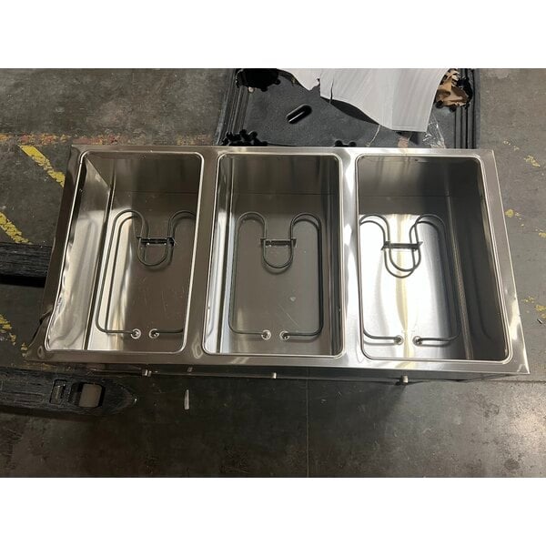 Scratch and Dent ServIt Three Pan Open Well Electric Steam Table with Adjustable Undershelf - 120V, 1500W