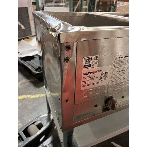 Scratch and Dent ServIt Three Pan Open Well Electric Steam Table with Adjustable Undershelf - 120V, 1500W