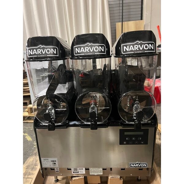 Scratch and Dent Narvon Summit Triple 3.2 Gallon Pourover Granita / Slushy / Frozen Beverage Machine - 115V