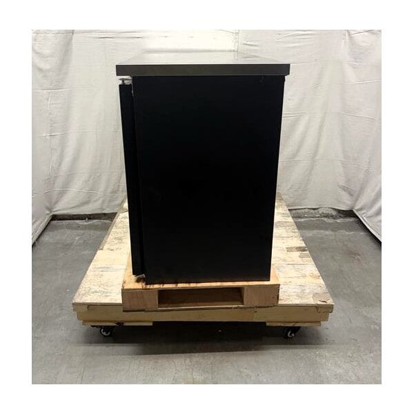 Scratch and Dent Avantco UBB-60G-HC 60" Black Counter Height Narrow Glass Door Back Bar Refrigerator with LED Lighting
