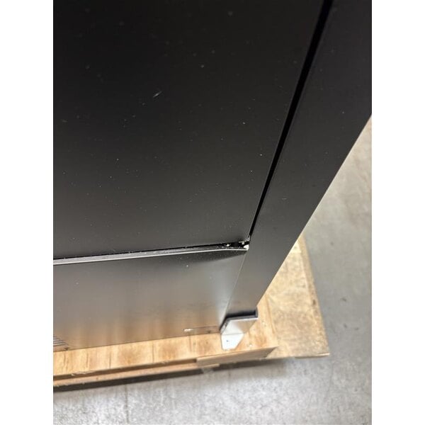 Scratch and Dent Avantco UBB-60G-HC 60" Black Counter Height Narrow Glass Door Back Bar Refrigerator with LED Lighting