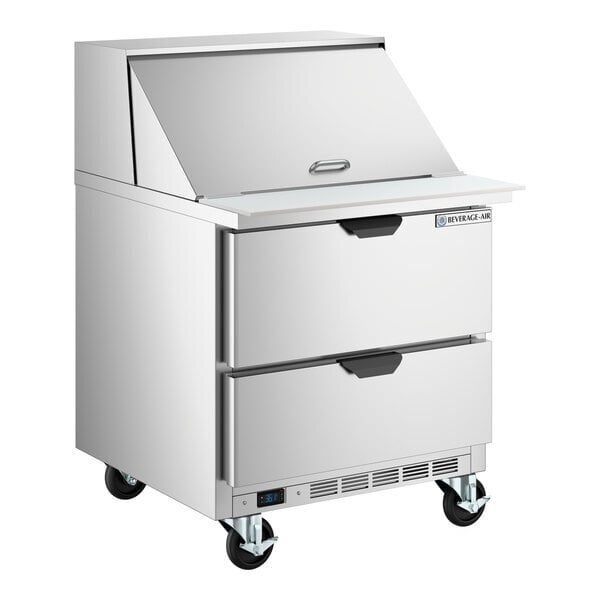 Scratch and Dent Beverage-Air SPED32HC-12M-2 Elite Series 32" 2 Drawer Mega Top Refrigerated Sandwich Prep Table