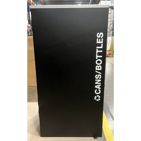 Scratch and Dent Ex-Cell Kaiser RC-KD36-C BLX Kaleidoscope XL Series Black Texture Square 36 Gallon Customizable Cans / Bottles Receptacle
