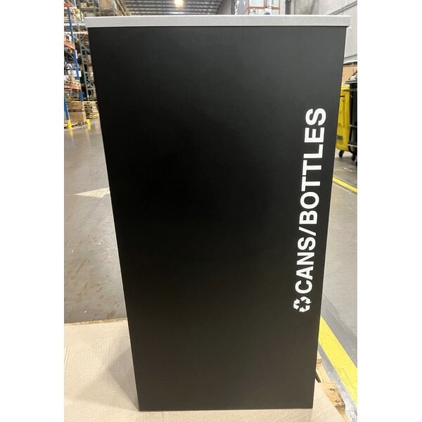 Scratch and Dent Ex-Cell Kaiser RC-KD36-C BLX Kaleidoscope XL Series Black Texture Square 36 Gallon Customizable Cans / Bottles Receptacle