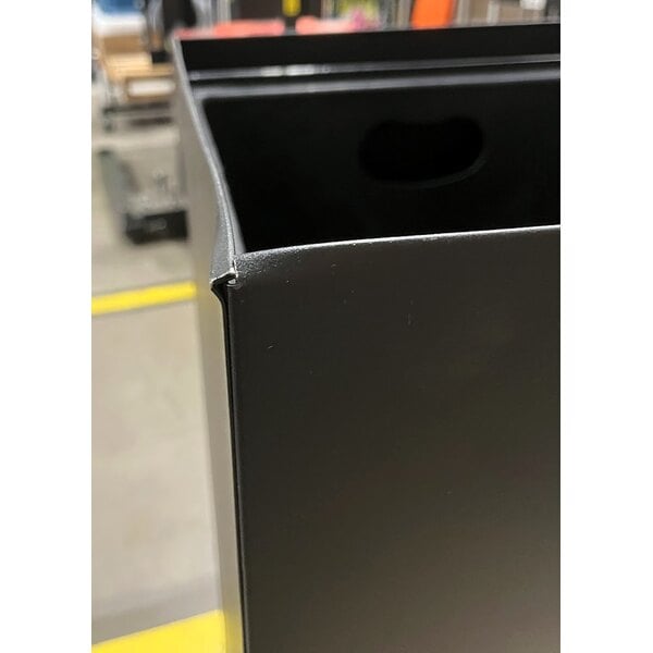 Scratch and Dent Ex-Cell Kaiser RC-KD36-C BLX Kaleidoscope XL Series Black Texture Square 36 Gallon Customizable Cans / Bottles Receptacle