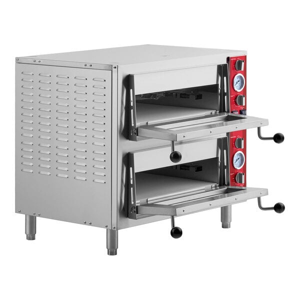 Scratch and Dent Avantco DPO-18-DD Double Deck Countertop Pizza/Bakery Oven with Two Independent Chambers - 3200W, 240V
