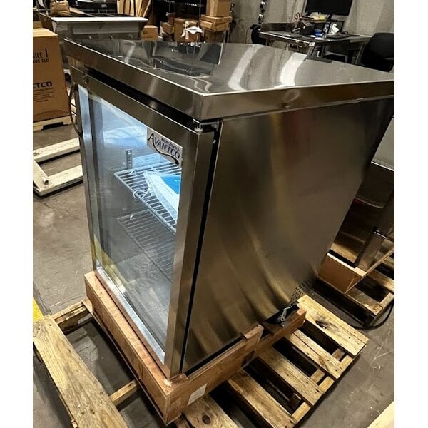 Scratch and Dent Avantco UBB-1G-HC-S 23" Stainless Steel Glass Door Back Bar Refrigerator
