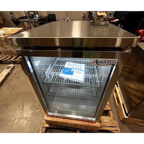 Scratch and Dent Avantco UBB-1G-HC-S 23" Stainless Steel Glass Door Back Bar Refrigerator