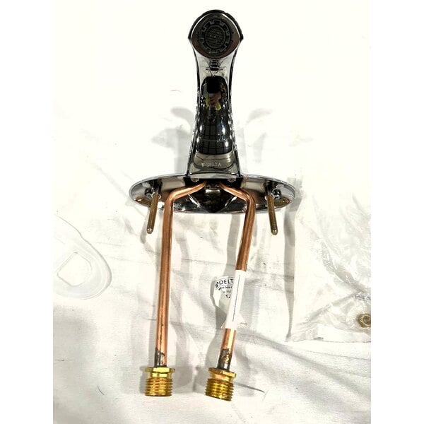 Scratch and Dent Delta Faucet 501LF-HDF Single Lever Deck Mount Lavatory Faucet with Vandal-Resistant Lever Handle and 1.2 GPM Aerator