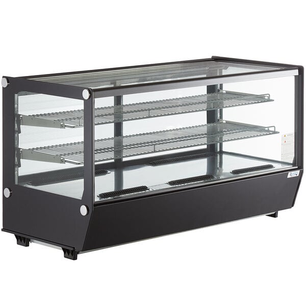 Scratch and Dent Avantco BCS-48-HC 48" Black Refrigerated Square Countertop Bakery Display Case with LED Lighting