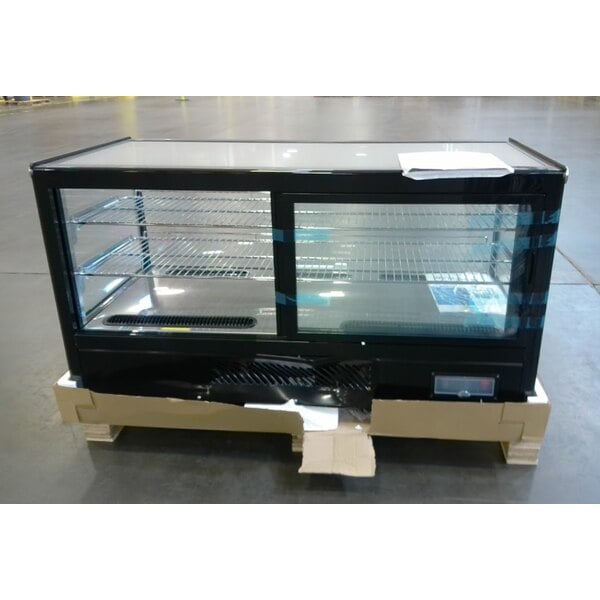 Scratch and Dent Avantco BCS-48-HC 48" Black Refrigerated Square Countertop Bakery Display Case with LED Lighting