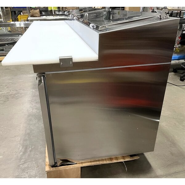 Scratch and Dent Avantco SSPPT-3I 94" 2 Door Refrigerated Pizza Prep Table with 2 Drawers