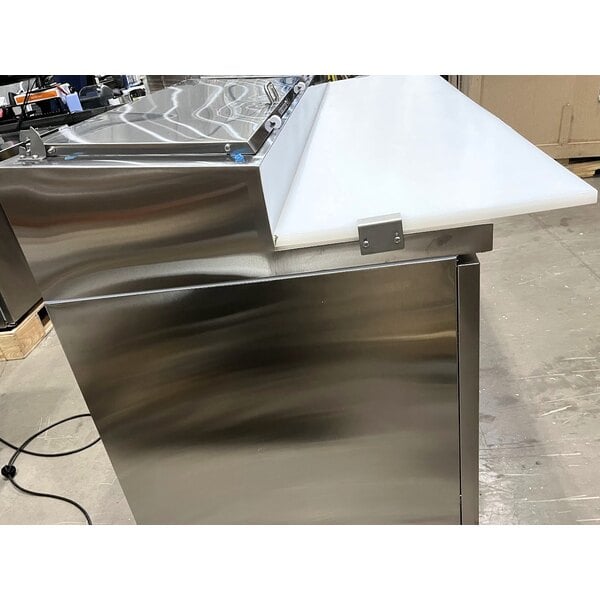 Scratch and Dent Avantco SSPPT-3I 94" 2 Door Refrigerated Pizza Prep Table with 2 Drawers