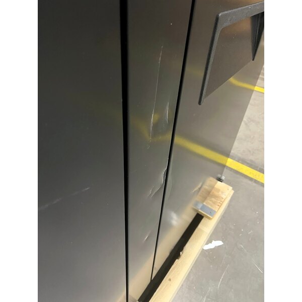 Scratch and Dent True TBB-4-HC 90 3/8" Black Solid Door Back Bar Refrigerator with LED Lighting