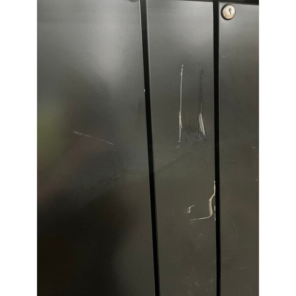 Scratch and Dent True TBB-4-HC 90 3/8" Black Solid Door Back Bar Refrigerator with LED Lighting