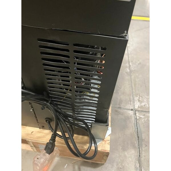 Scratch and Dent Avantco UBB-2G-HC 59" Black Counter Height Glass Door Back Bar Refrigerator with LED Lighting