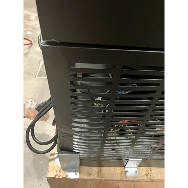 Scratch and Dent Avantco UBB-2G-HC 59" Black Counter Height Glass Door Back Bar Refrigerator with LED Lighting