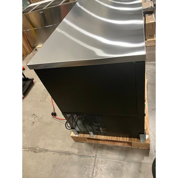 Scratch and Dent Avantco UBB-2G-HC 59" Black Counter Height Glass Door Back Bar Refrigerator with LED Lighting