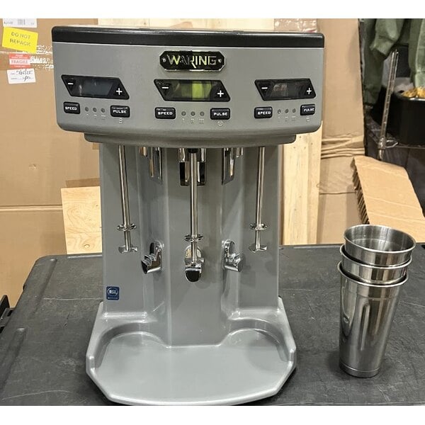 Scratch and Dent Waring WDM360TX Triple Spindle Three Speed Drink Mixer with Timer - 120V, 1125W