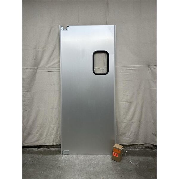 Scratch and Dent Curtron Service-Pro Series 20 Single Aluminum Swinging Traffic Door with 9" x 14" Window - 36" x 84" Door Opening
