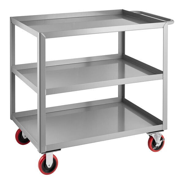 Scratch and Dent Lavex 36" x 24" x 35" Three Tray Shelf Steel Utility Cart - Fully Welded