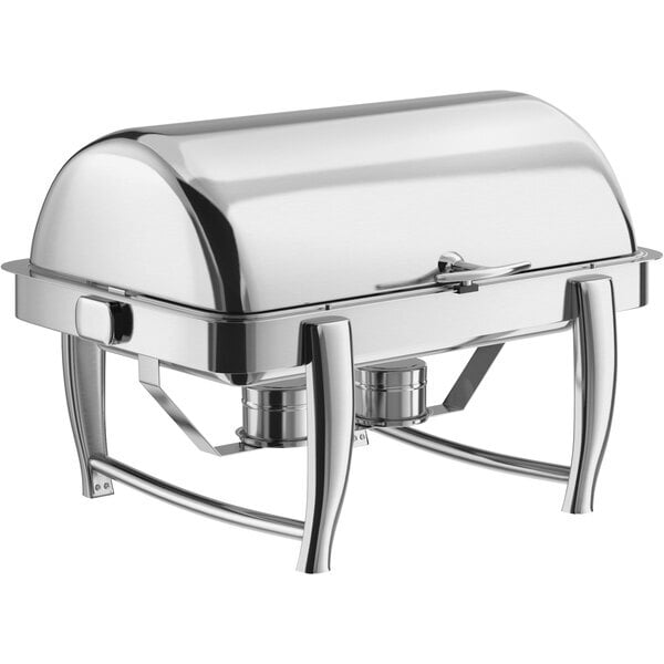 Scratch and Dent Acopa Heavy Weight 8 Qt. Dripless Full Size Stackable Stainless Steel Roll Top Chafer