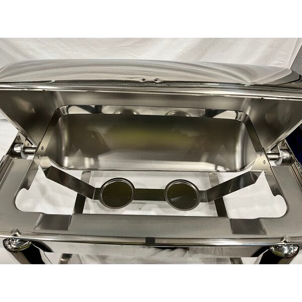 Scratch and Dent Acopa Heavy Weight 8 Qt. Dripless Full Size Stackable Stainless Steel Roll Top Chafer