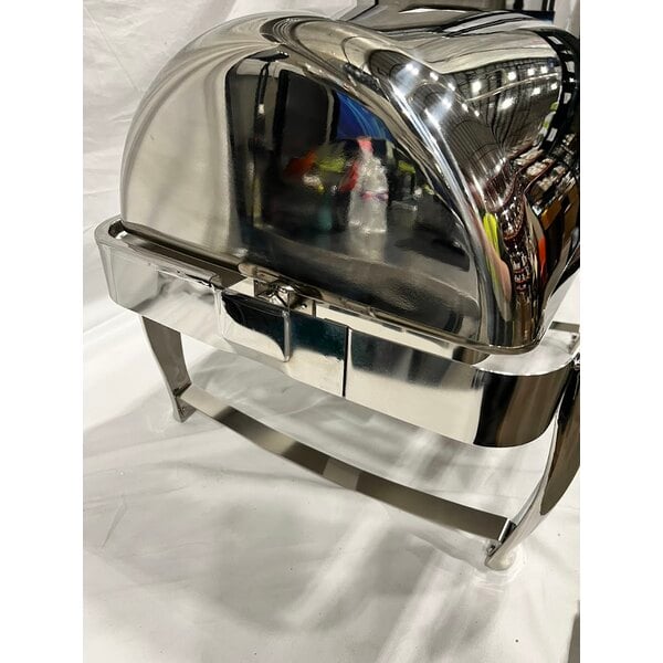 Scratch and Dent Acopa Heavy Weight 8 Qt. Dripless Full Size Stackable Stainless Steel Roll Top Chafer