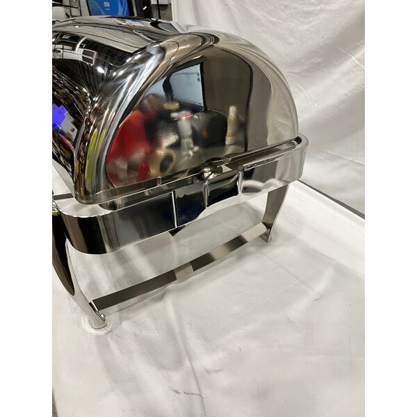 Scratch and Dent Acopa Heavy Weight 8 Qt. Dripless Full Size Stackable Stainless Steel Roll Top Chafer