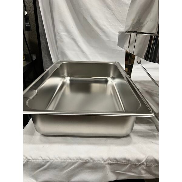 Scratch and Dent Acopa Heavy Weight 8 Qt. Dripless Full Size Stackable Stainless Steel Roll Top Chafer