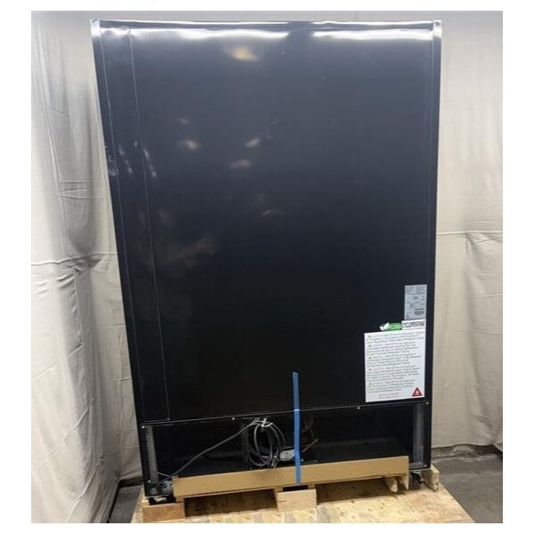 Scratch and Dent MainStreet Equipment GMC-49 52 3/4" Black Swing Glass Door Merchandiser Refrigerator - 120V