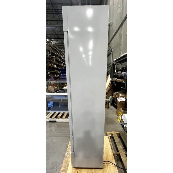 Scratch and Dent Galaxy GDN-5 16 9/16" White Swing Glass Door Merchandiser Refrigerator with Red, White, and Blue LED Lighting