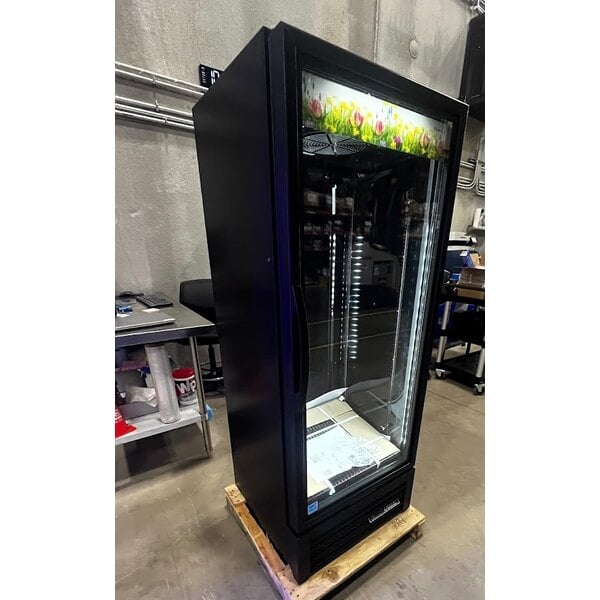 Scratch and Dent True GDM-12FC-HC~TSL01 24 7/8" Black Refrigerated Glass Door Floral Case with LED Lighting