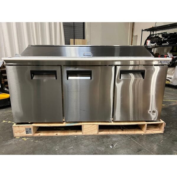 Scratch and Dent Avantco APT-71-HC 70" 3 Door Refrigerated Sandwich Prep Table
