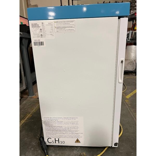 Scratch and Dent Summit Appliance ACR32G EQTemp ACR Series 3.17 Cu. Ft. White / Blue Compact Glass Door Reach-In Medical Refrigerator - 115V