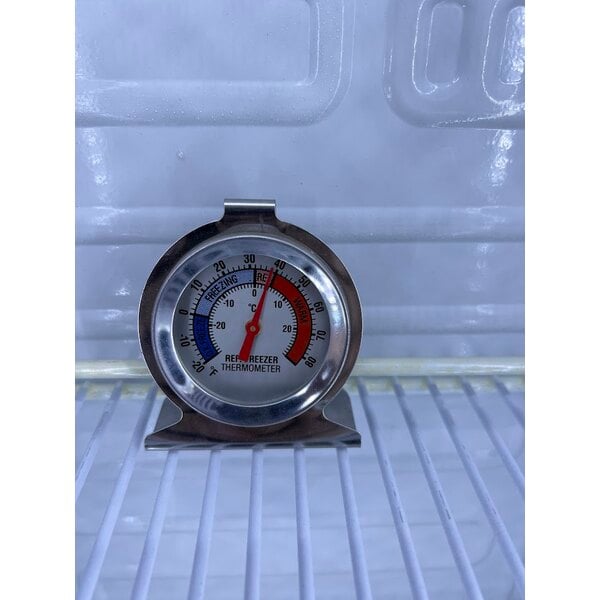 Scratch and Dent Galaxy GDN-5 16 9/16" White Swing Glass Door Merchandiser Refrigerator with Red, White, and Blue LED Lighting