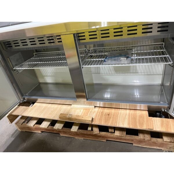Scratch and Dent Avantco APT-60M-HC 60" 2 Door Mega Top Refrigerated Sandwich Prep Table