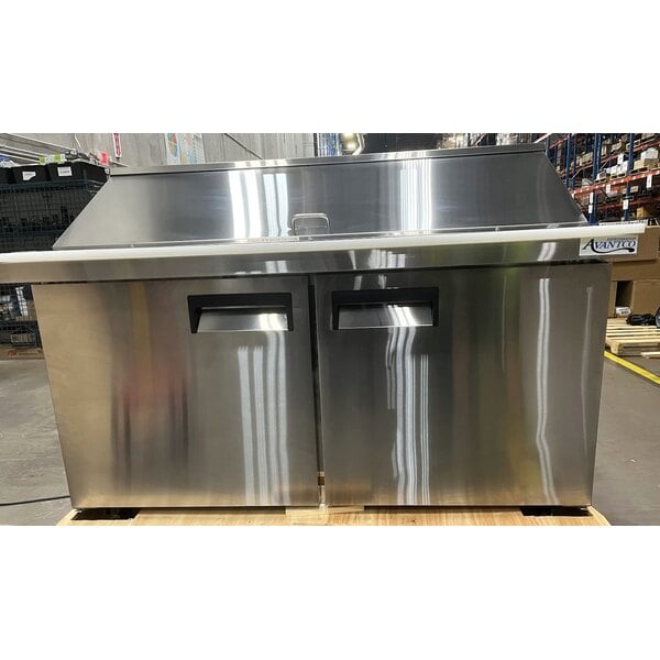 Scratch and Dent Avantco APT-60M-HC 60" 2 Door Mega Top Refrigerated Sandwich Prep Table