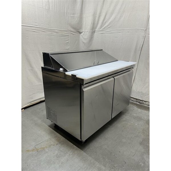 Scratch and Dent Avantco SS-PT-48-HC 46 3/4" 2 Door Stainless Steel Refrigerated Sandwich Prep Table