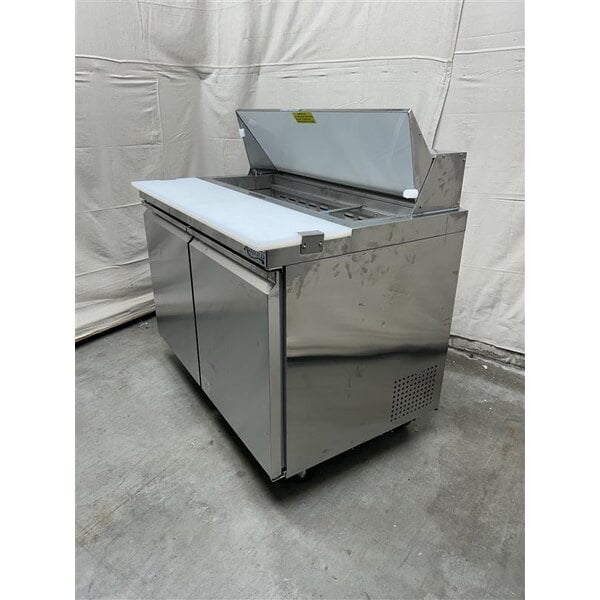 Scratch and Dent Avantco SS-PT-48-HC 46 3/4" 2 Door Stainless Steel Refrigerated Sandwich Prep Table