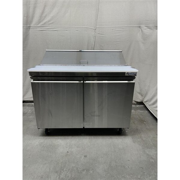 Scratch and Dent Avantco SS-PT-48-HC 46 3/4" 2 Door Stainless Steel Refrigerated Sandwich Prep Table