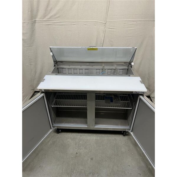 Scratch and Dent Avantco SS-PT-48-HC 46 3/4" 2 Door Stainless Steel Refrigerated Sandwich Prep Table