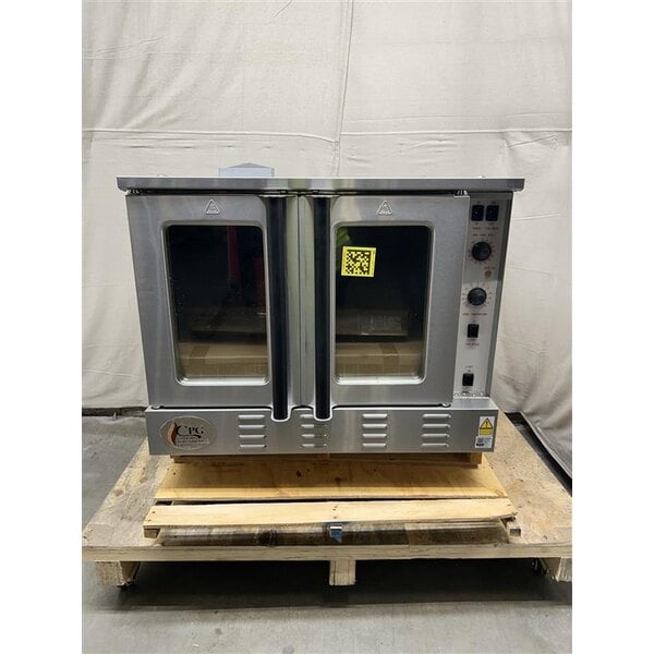 Scratch and Dent Cooking Performance Group FGC-100-DDL Deep Depth Single Deck Full Size Liquid Propane Convection Oven with Legs - 60,000 BTU