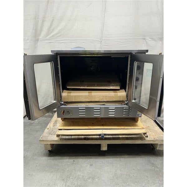 Scratch and Dent Cooking Performance Group FGC-100-DDL Deep Depth Single Deck Full Size Liquid Propane Convection Oven with Legs - 60,000 BTU
