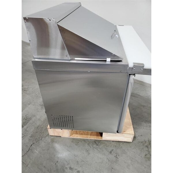 Scratch and Dent Avantco SS-PT-48M-HC 48" 2 Door Mega Top Stainless Steel Refrigerated Sandwich Prep Table