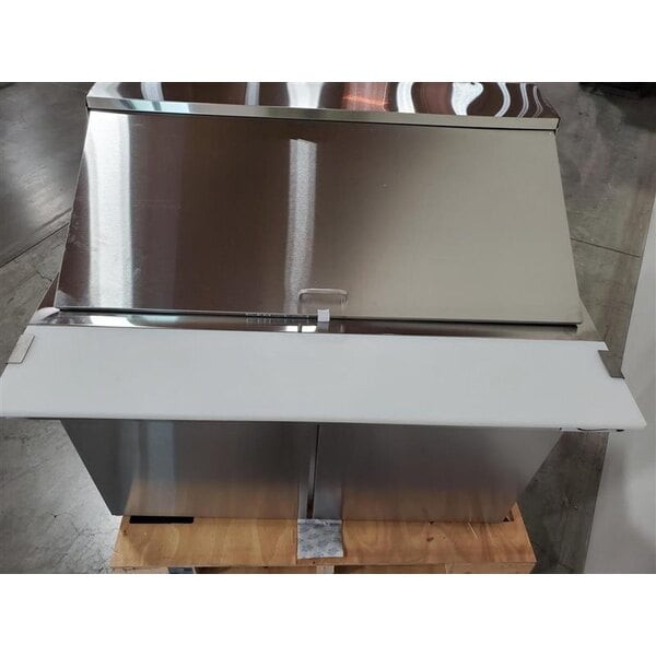 Scratch and Dent Avantco SS-PT-48M-HC 48" 2 Door Mega Top Stainless Steel Refrigerated Sandwich Prep Table