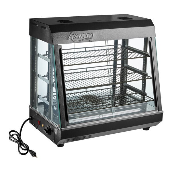 Scratch and Dent Avantco HDC-26 26" Self/Full Service 3 Shelf Countertop Heated Display Case with Sliding Doors - 120V, 1580W